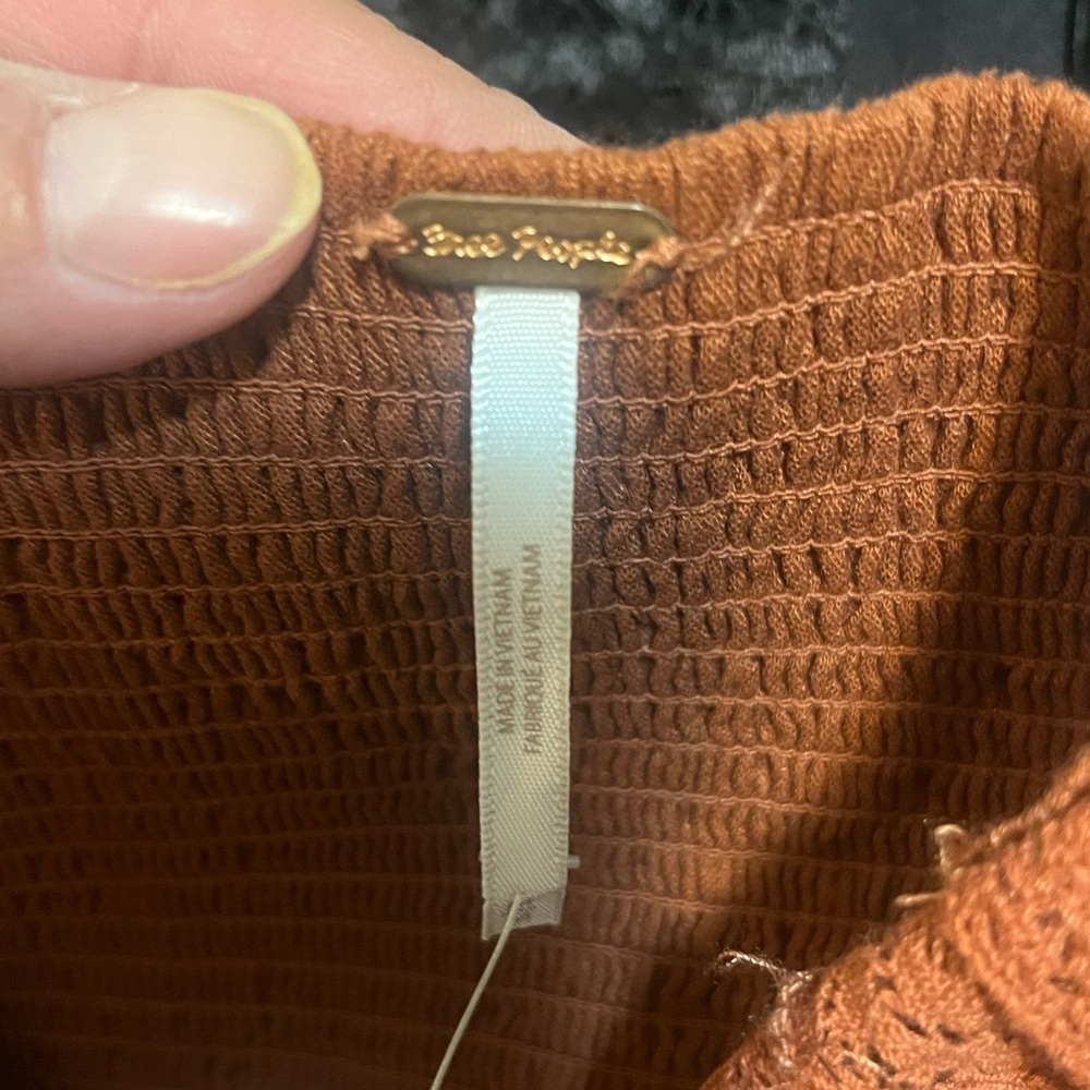 New! Free People Brown Maggie Lace Tank - Picture 6 of 9